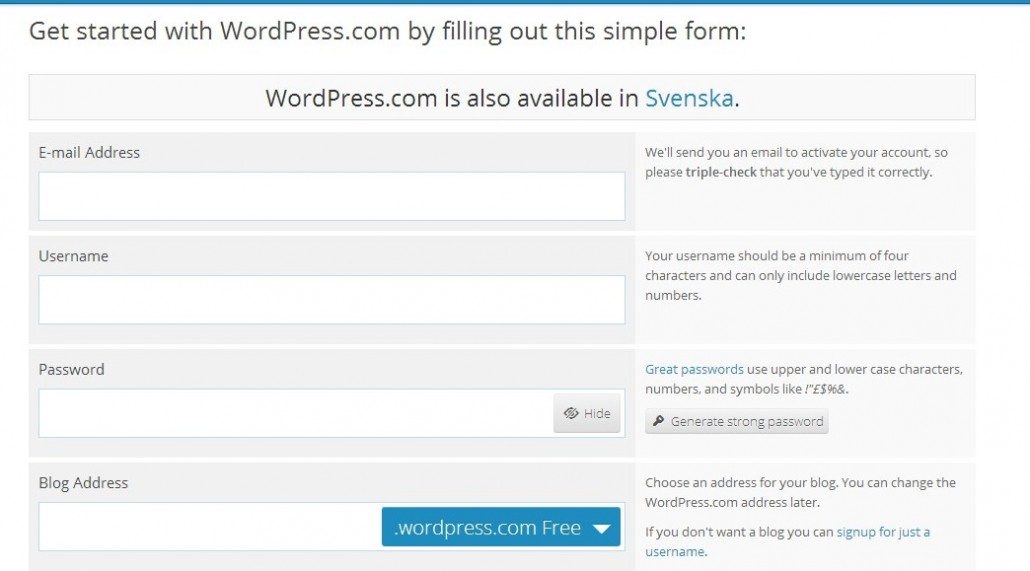 Börja med WordPress.com